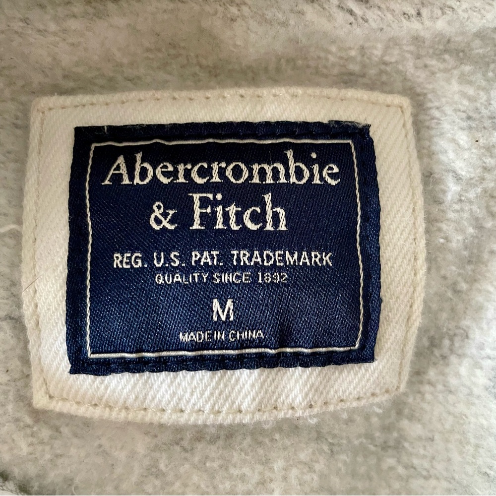 Abercrombie & Fitch Cream and Gray Jacket - Y2K A&F preppy casual festival cute - Picture 3 of 6